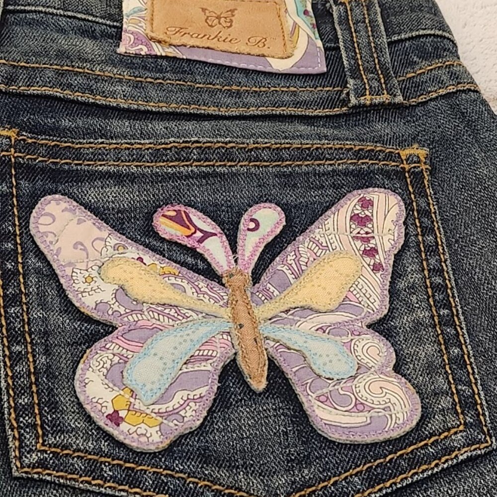 Frankie B Patchwork Edition Boot Cut Low Rise Jea… - image 6